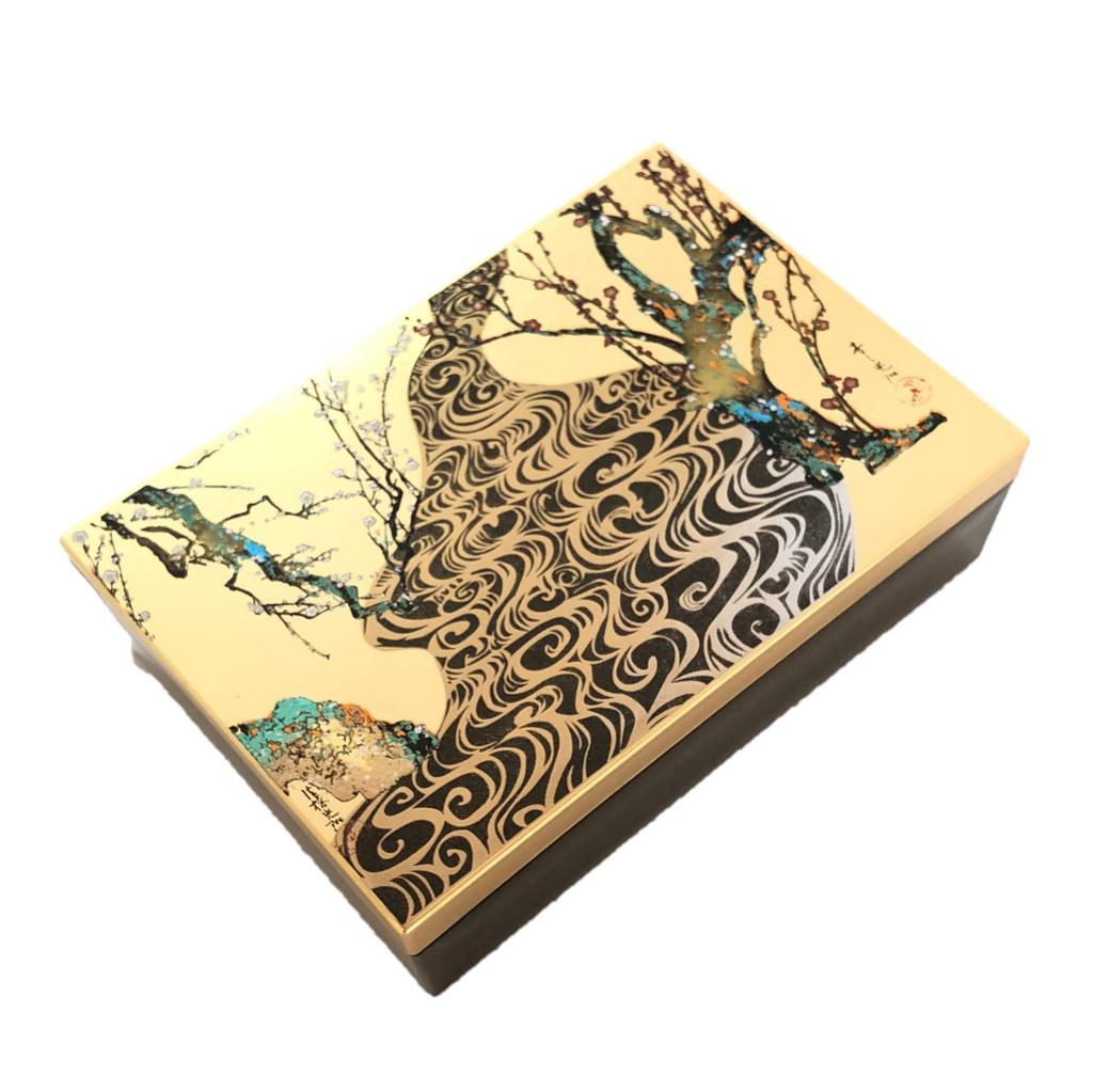 Maeju Lacquerware Korin Plum Blossom Accessory Box 6V-365