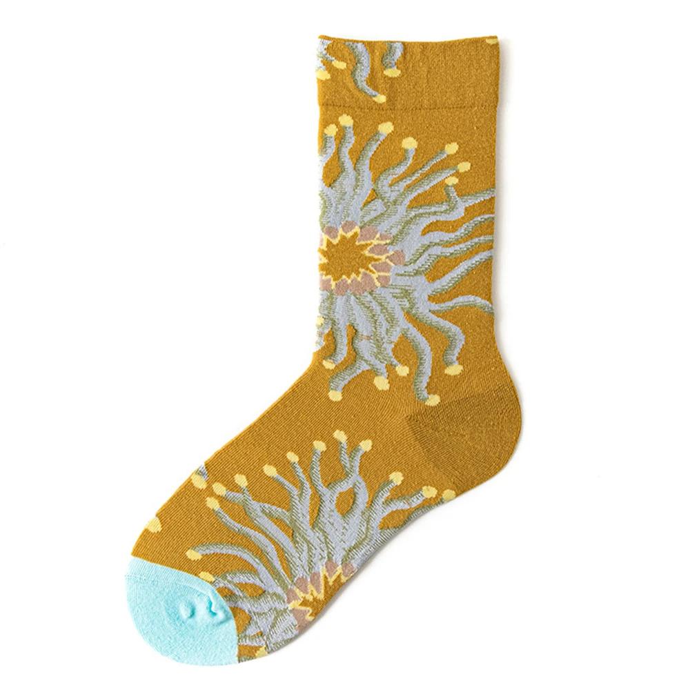 Colorful Cartoon Creative Fashion Vine Graffiti Novelty Men Women Socks Winter Warm Comfortable Cotton Sokken Dropship