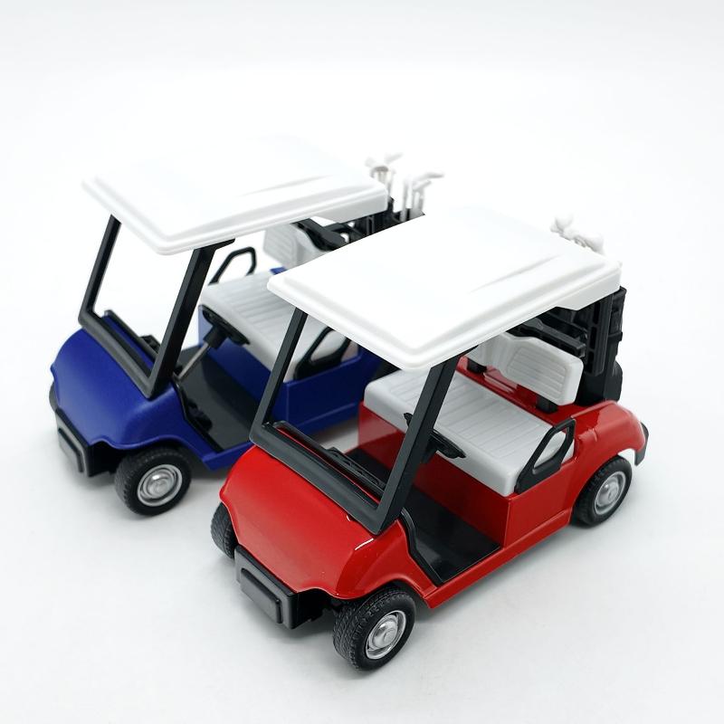 1Pcs Alloy Pull Back Golf Cart Model Car Mini Vehicle Toys Kids Transport Toy Car 1:20 Scale Golfcart Pullback Vehicle Decor