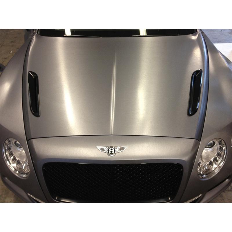 Grey Metallic Brushed Vinyl Wrap Car Film Wrapping Foil Bubble Free Furniture Console Computer Laptop Phone