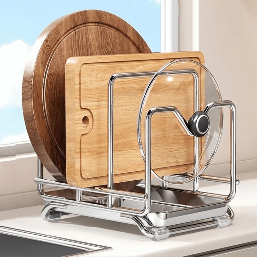 Anti-slip Multi-layer Pot Lid Rack Stable Pot Lid Storage Rack Pot Cover Shelf Pantry