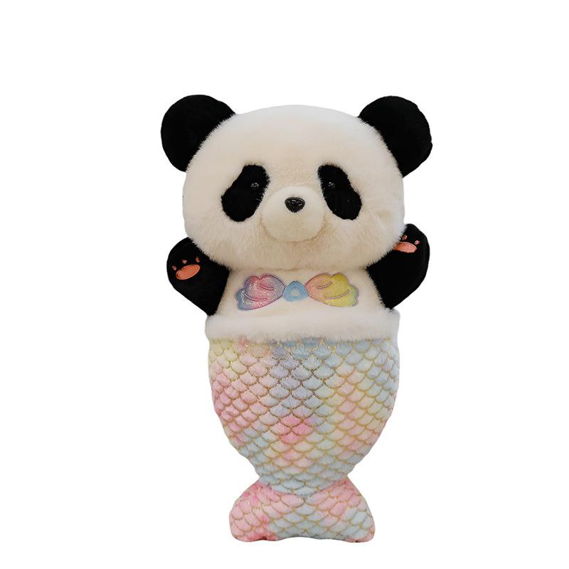 Cute Mermaid Panda Plush Toy Creative Transformation Into Giant Panda Doll Pillow Children's Company Gift