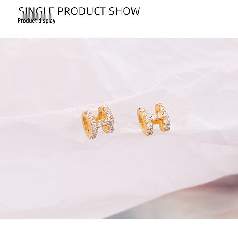 Banyan Tree S925 Silver 'H' Diamond Earrings for Women - Elegant and Versatile for Daily Wear.