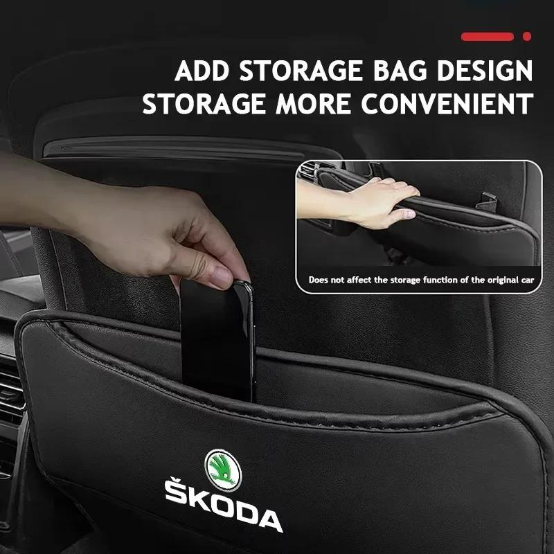 BATI3 Podložka proti kopání na autosedačku Zadní chránič proti zašpinění Pro Skoda Kodiaq Kamiq Karoq Fabia Yeti Octavia Rapid Scala Enyaq Superb