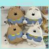 Cute Cartoon Dog Design Student Lightweight Nylon Backpack With Plush Pendant For School Use