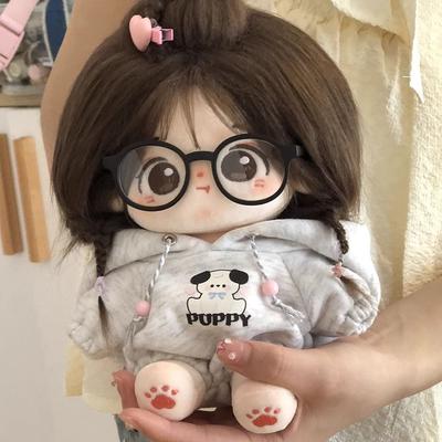 Mode 20cm Plüschtier Kleidung Weiß Niedlicher Hund Grafik Oberteile Baumwolle Weiches Outfit Für BJD Tierpuppen Spielzeug Gastgeschenke Mini Cosp