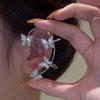 1 x Schmetterlings-Ohrclips ohne Piercing für Damen, glitzernde Zirkon-Ohrmanschetten-Clip-Ohrringe