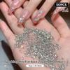 50Pcs Rhombus 3D Glitter Nail Decoration Diy Chic Tiny Crystal Ice-Transparent Mini Sparkle Nail Art Rhinestone