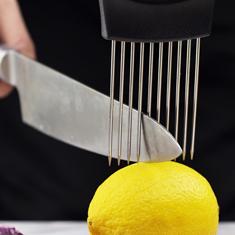 Stainless Steel Onion & Lemon Slicer - Manual, Hand-Safe Fruit Cutter for Kitchen and Restaurant Use