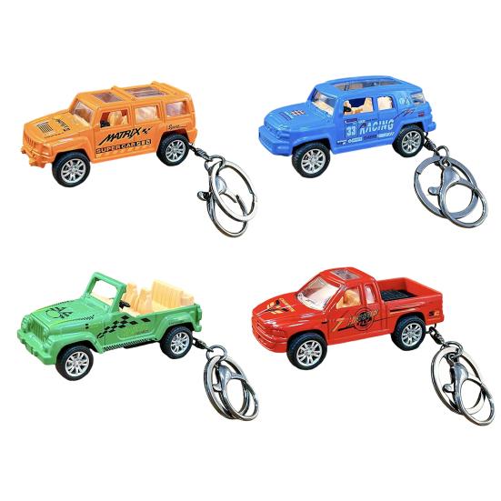Keychain Pendant Pull Back Pickup Truck Design Key Chain Stress Relief Toy Firm Keychain Attachment Schoolbag Accessory