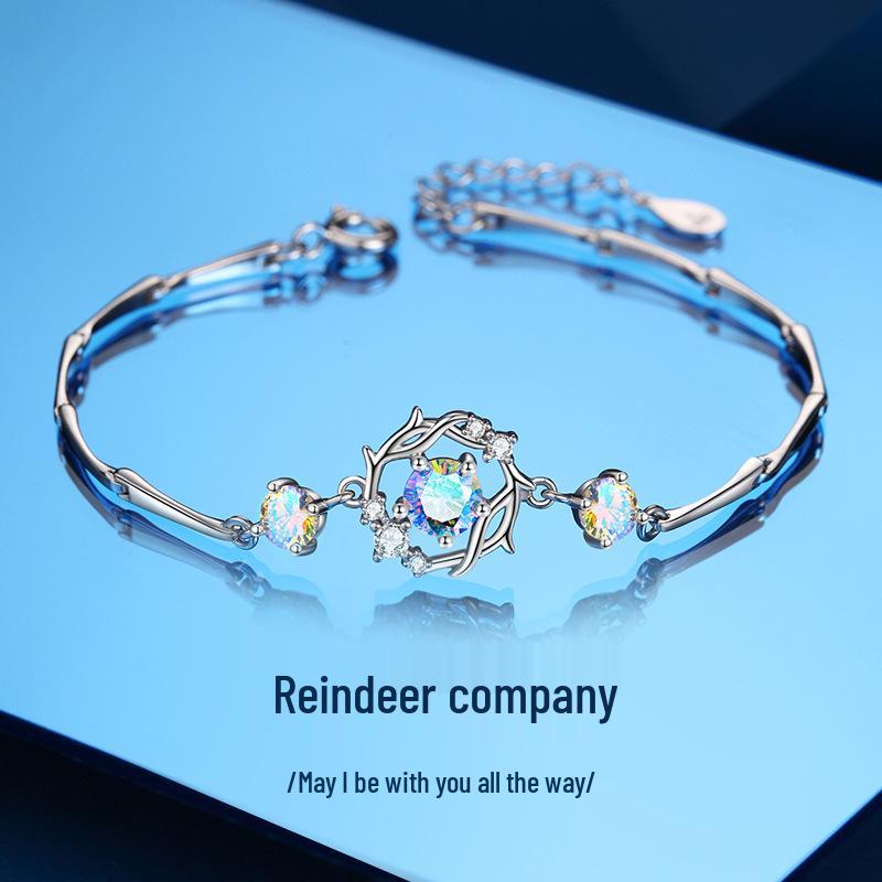 

Браслет из стерлингового серебра: Изысканные женские украшения в стиле легкой роскоши – Идеальный рождественский или подарок на день рождения для девушки.