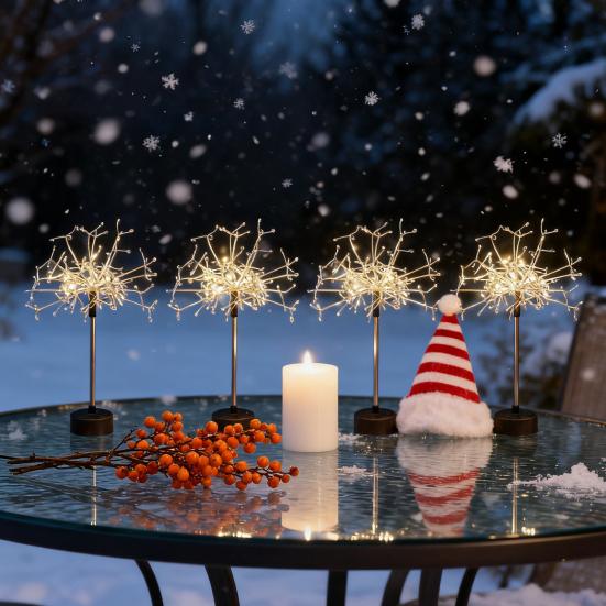 LED Starburst Table Lamp 120 Lights USB Fairy Lights Elegant Desk Lamp for Home Decor Wedding Centerpiece Lighting