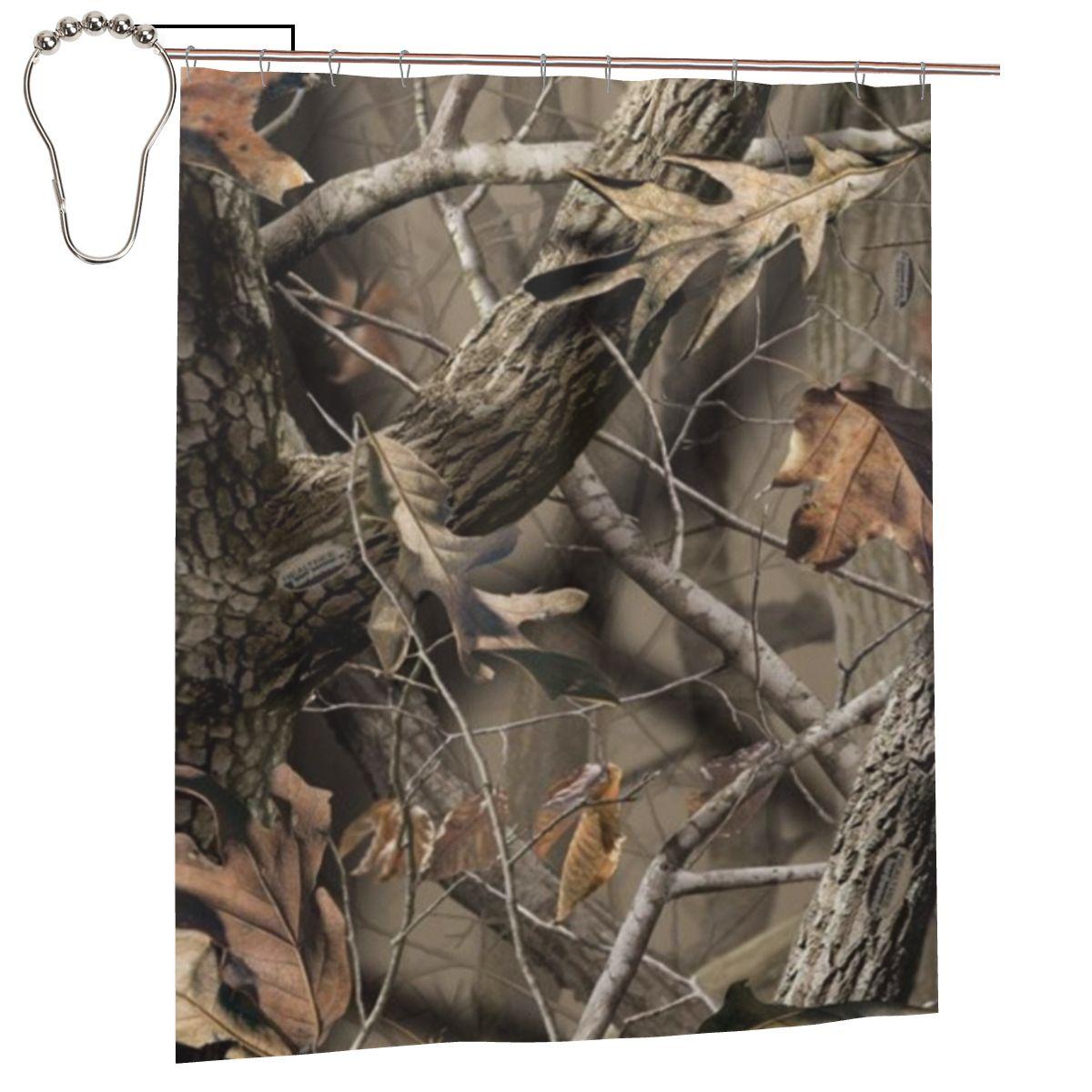 

Real Tree Camouflage Shower Curtain Bathroom Polyester Waterproof Bath Curtains With Hooks W60H190(CM)-1 Pcs