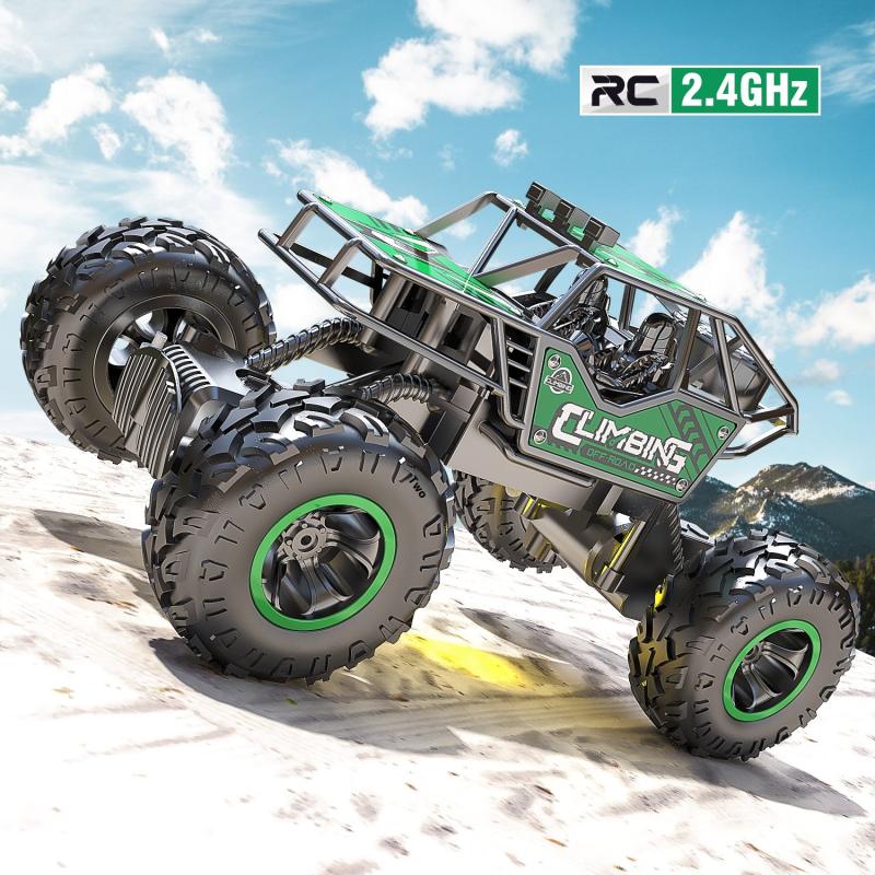 New Remote Control Off-Road Climbing Car With Colorful Flashing Lights Rubber Wheels Rc Rechargeable Toy For Boys Kids Gift