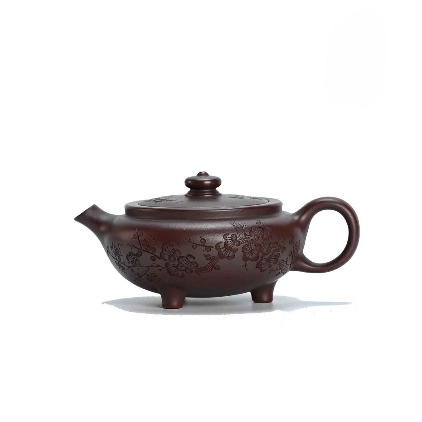 

120ML Boutique Yixing Purple Clay Teapots Handmade Tripodia Bowl Jade Pot Raw Ore Crystal Mud Kettle Chinese Zisha Tea Set Gift