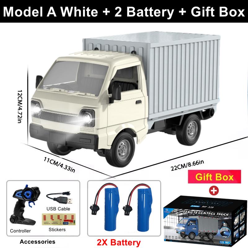 1:16 Remote Control Car Simulation Drift Climbing Rc Truck Led Small Cargo Vehicle Model Electric Toy For Kids Birthday Gifts