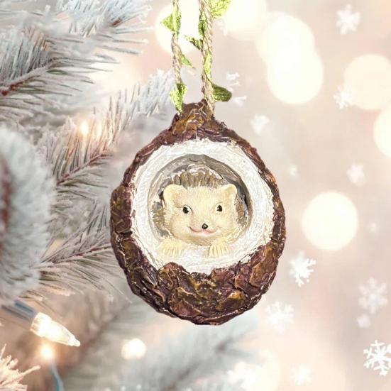 Little Hedgehog Ornament Cartoon Design Resin Craft Garden Statue Outdoor Indoor Balcony Flower Bed Patio Decoration