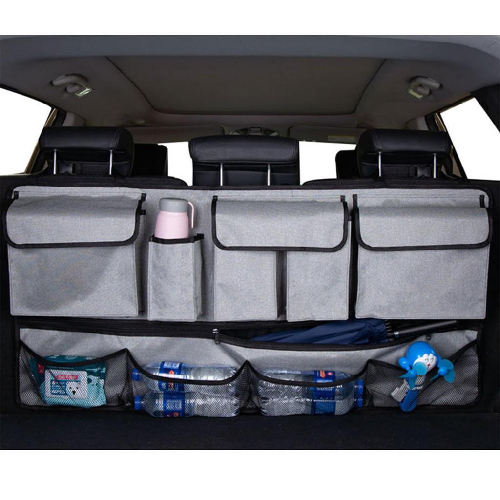 KeiSquare Car Trunk Storage Seat Back Large Umbrella Car Trunk Bag Bag, Pocket, Compact, Capacity, Holder, (Gray)