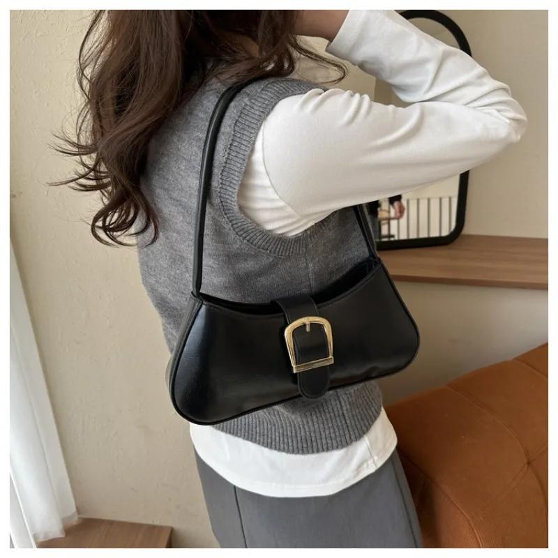 Feminine Shoulder Bag Armpit Bag Simple Casual Style Stick Fashion Trend Winter New