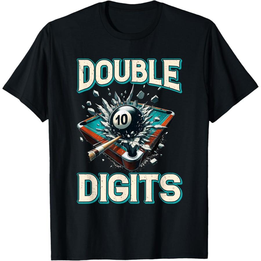 Double Digits Birthday Boy Billiard Theme 10th Birthday T-Shirt(1) S