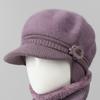 Wool Hat Women's Autumn and Winter Fleece Warm Hat, Ear Protection, Cold Protection, Thickened Knitted Hat
