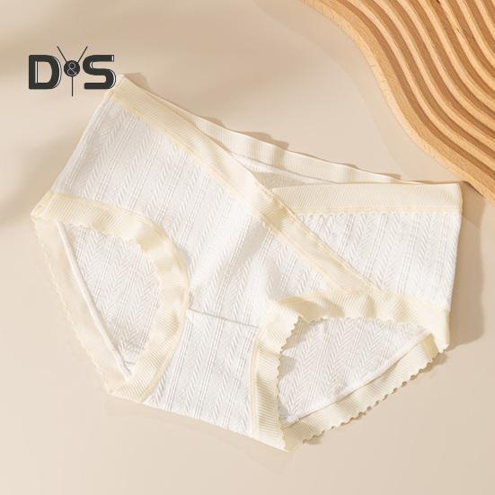 Women Panties Jacquard Mid Waist Seamless Contrast Color Good Breathability Slim Fit Thin Quick Dry Pregnant Postpartum Women Casual Underpants Lady