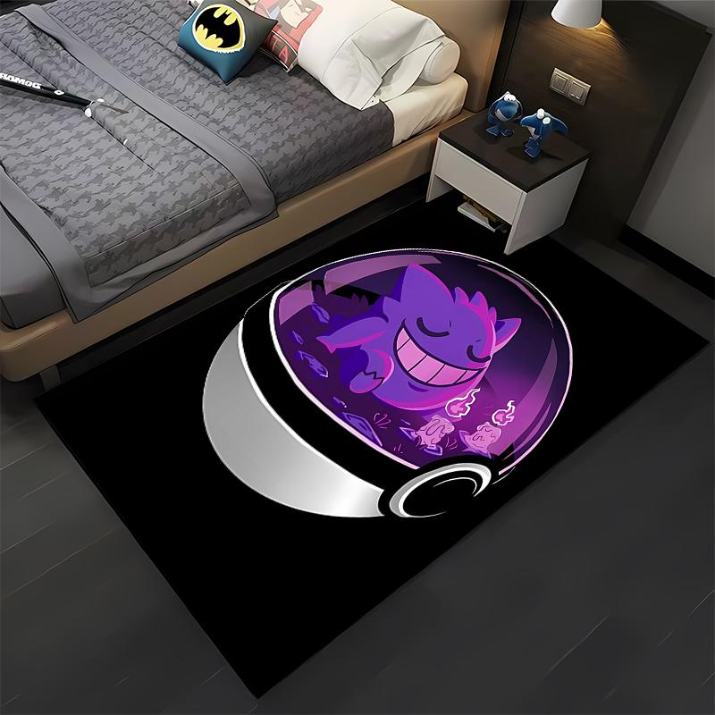 Pokemen Gengar Cartoon Pattern Living Room Bedroom Carpet Bedside Floor Mat 15 Sizes Kid's Room Cloakroom Play Mat Area Rug Gift
