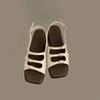 Women's Sandals Summer 2024 Retro French Flat Back Strap Roman Shoes Square Toe Belt Buckle Flat Sandalias Femininas