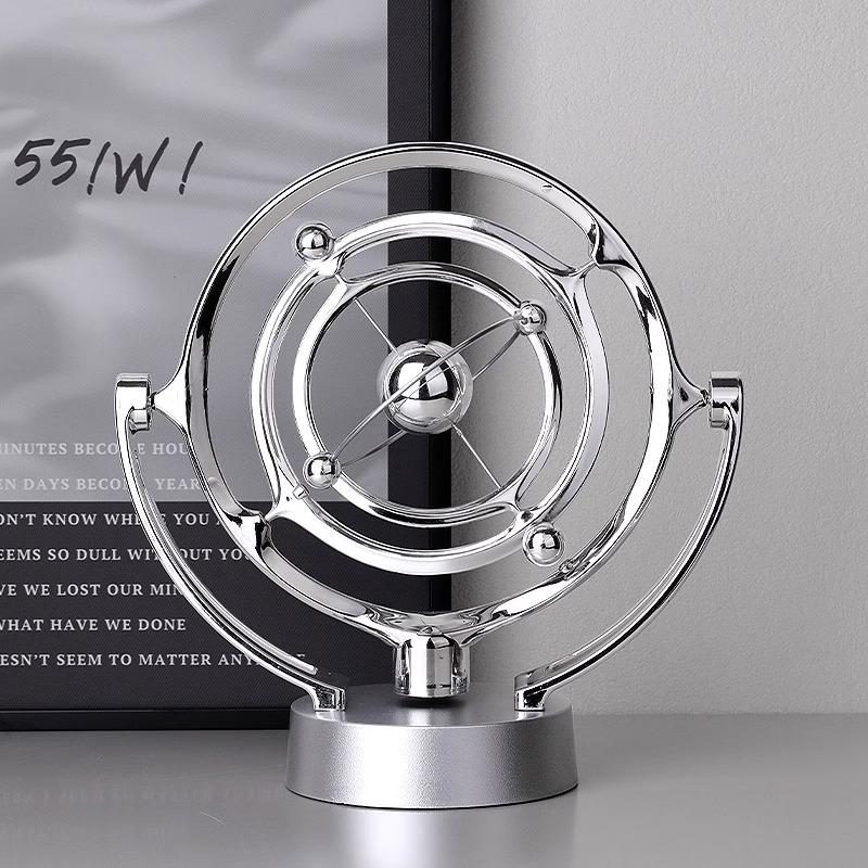 Electronic Perpetual Motion Desk Toy Home Decoration, Earth Perpetual Motion Desktop Model Rotating Magnetic Wobbler Astrometer