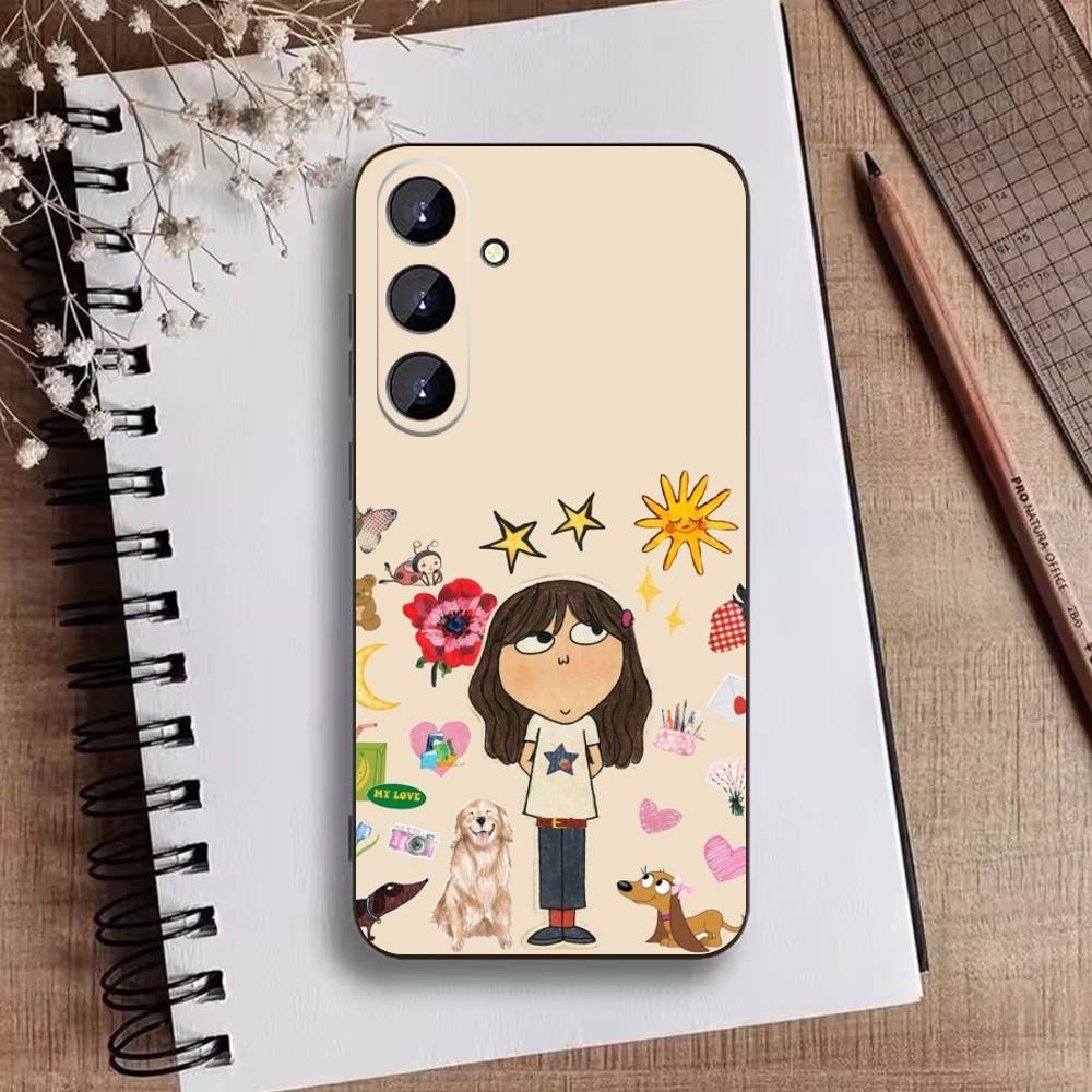 F-Charlie and Lola Cartoon Phone Case For Samsung Galaxy A73,21,22,32,71,53,52,51,80,5G Soft Black Cover