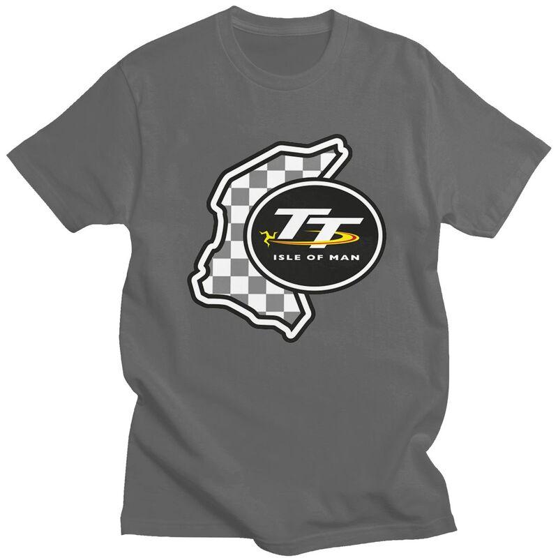Niestandardowa koszulka Isle of Man TT dla mężczyzn z krótkim rękawem Modna koszulka z wyścigami motocyklowymi Czysta bawełna T-shirty Prezent