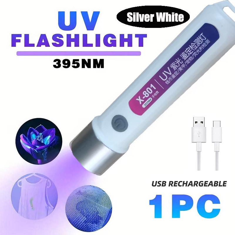 365/395nm UV Taschenlampe Wiederaufladbare Mini Violette Taschenlampe Tragbare Ultraviolette Katze Tinea Geld Erz Marker Inspektions-Taschenlampen