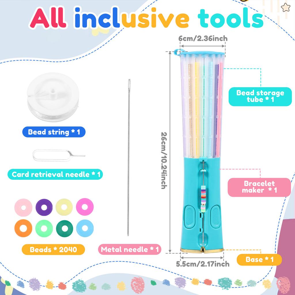 DIY Charm Bracelet Machine Rotate Click Bracelet Making Kit DIY Jewelry Maker Kit Art Crafts Bracelets String Maker for Kid Gift