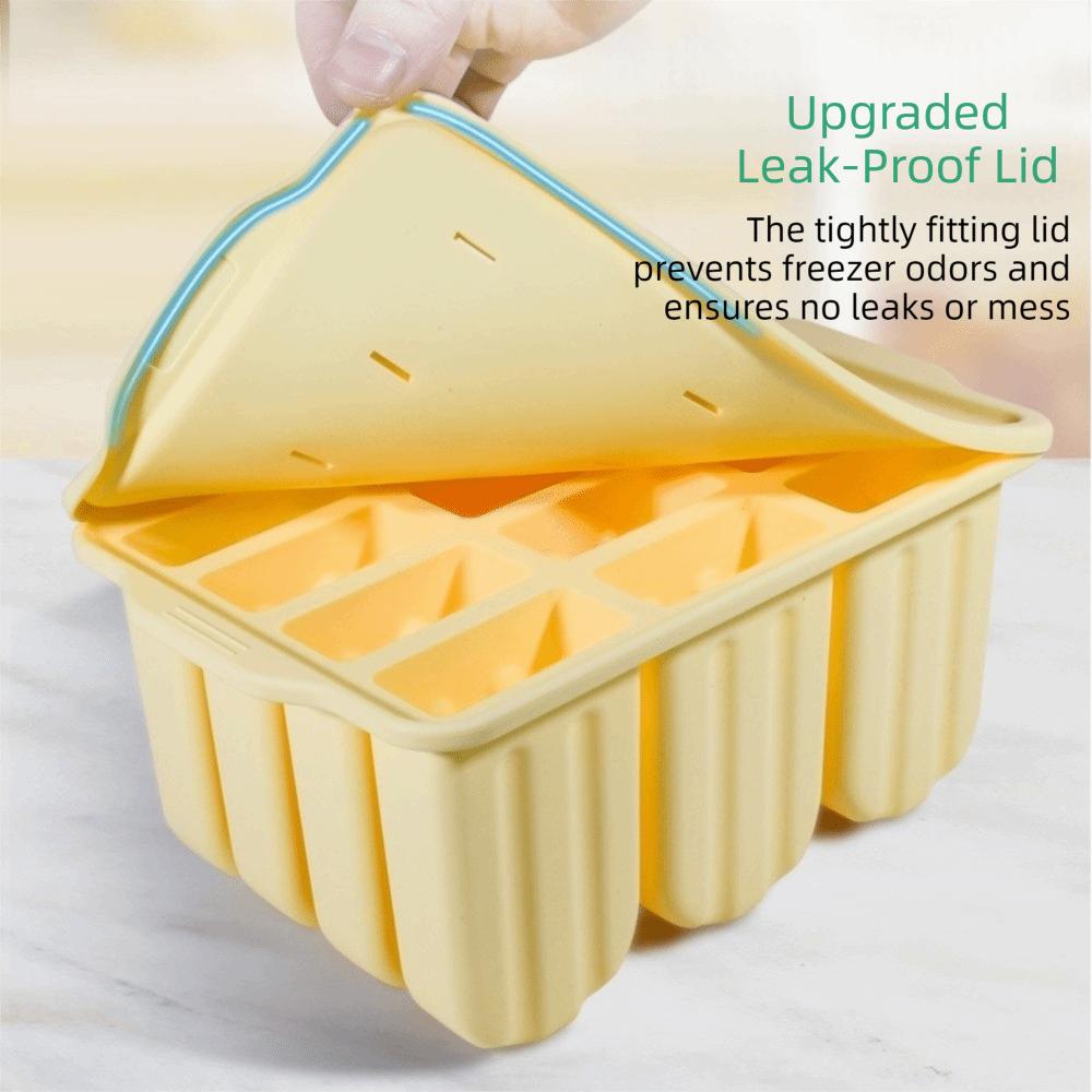 12 Grids Ice Cream Trays Non-Stick Ice Lolly Mold Silicone Ice Cream Molds Party Supplies