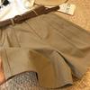 Summer Women's Wide Leg Shorts Thin Cotton A-frame Shorts Office Ladies Loose Casual Zipper Shorts for Women
