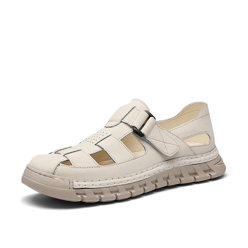 Flat Mens Beach Sandal Handmade Casual Sandals Hot Summer Leather Sandals for Men Outdoor Comfortable Man Roman Shoes Classical