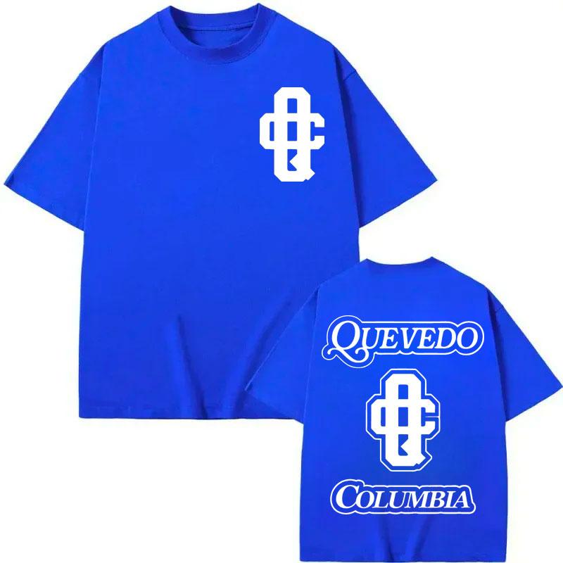 Rapper Quevedo Columbia Double Sided Print T Shirt Oversized Hip Hop Short Sleeve T-shirt Men Women Casual Fashion Loose T-shirt