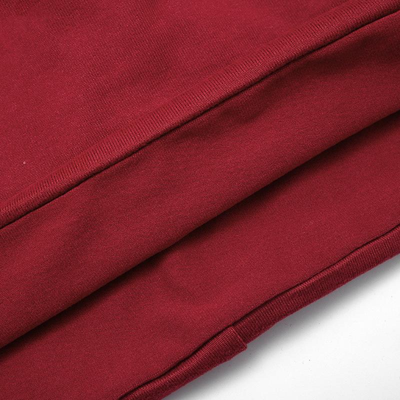 Solid Color Slim Fit Round Neck Shirred Mini Dress - European & American Women's Autumn/Winter Collection