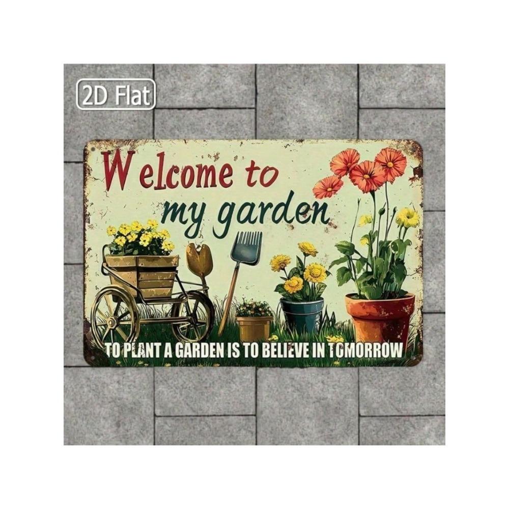 Vintage Metal Wall Art Garden Sign Patio Decor