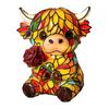 Yousheng Animal Table Lamp, Colored Glass Chicken Squirrel Monkey Mouse Horse Cattle Night Light, Warm Light Bedside Lamp for Bedroom Living Room