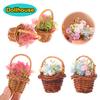 1Set 1:12 Puppenhaus Miniatur Gewebter Blumenkorb Handkorb Aufbewahrungskorb Kinder Rollenspiel Spielzeug Puppenhaus Zubehör