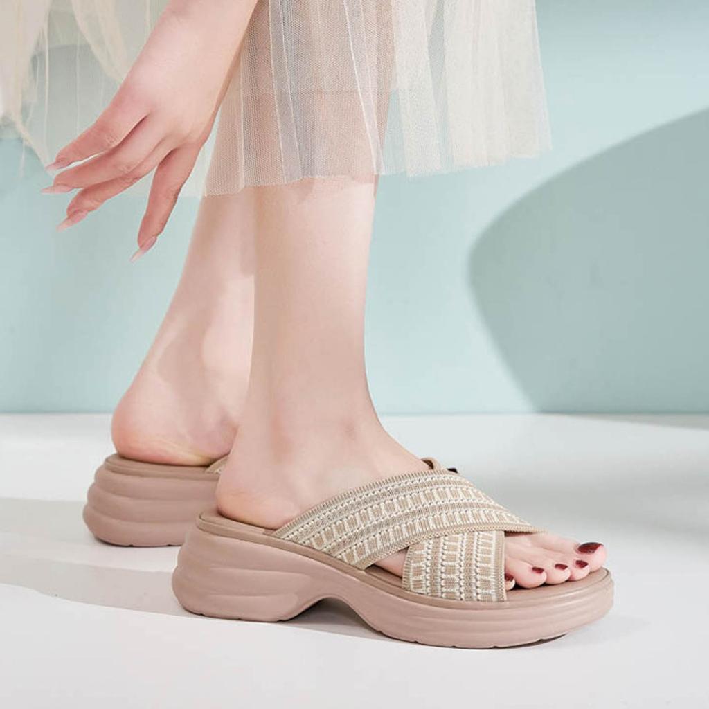 Fashionable And Versatile Slippers Sandal For Womens Woven Thick Soled Shoes Women'S Sandals Sandalias De Mujer Verano 2026