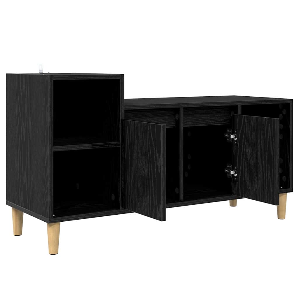 TV Cabinet Black Oak Effect 100 x 35 x 55 cm Particleboard