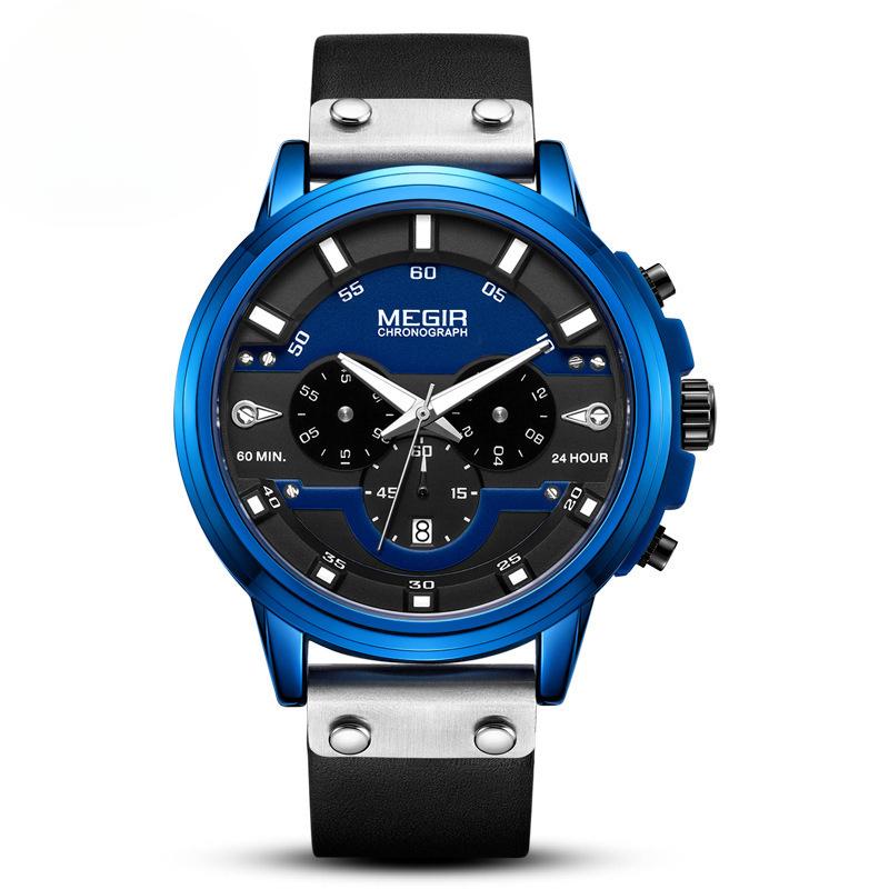 

New Fashionable Sports True Three-eye Multifunctional Quartz Men s Watch