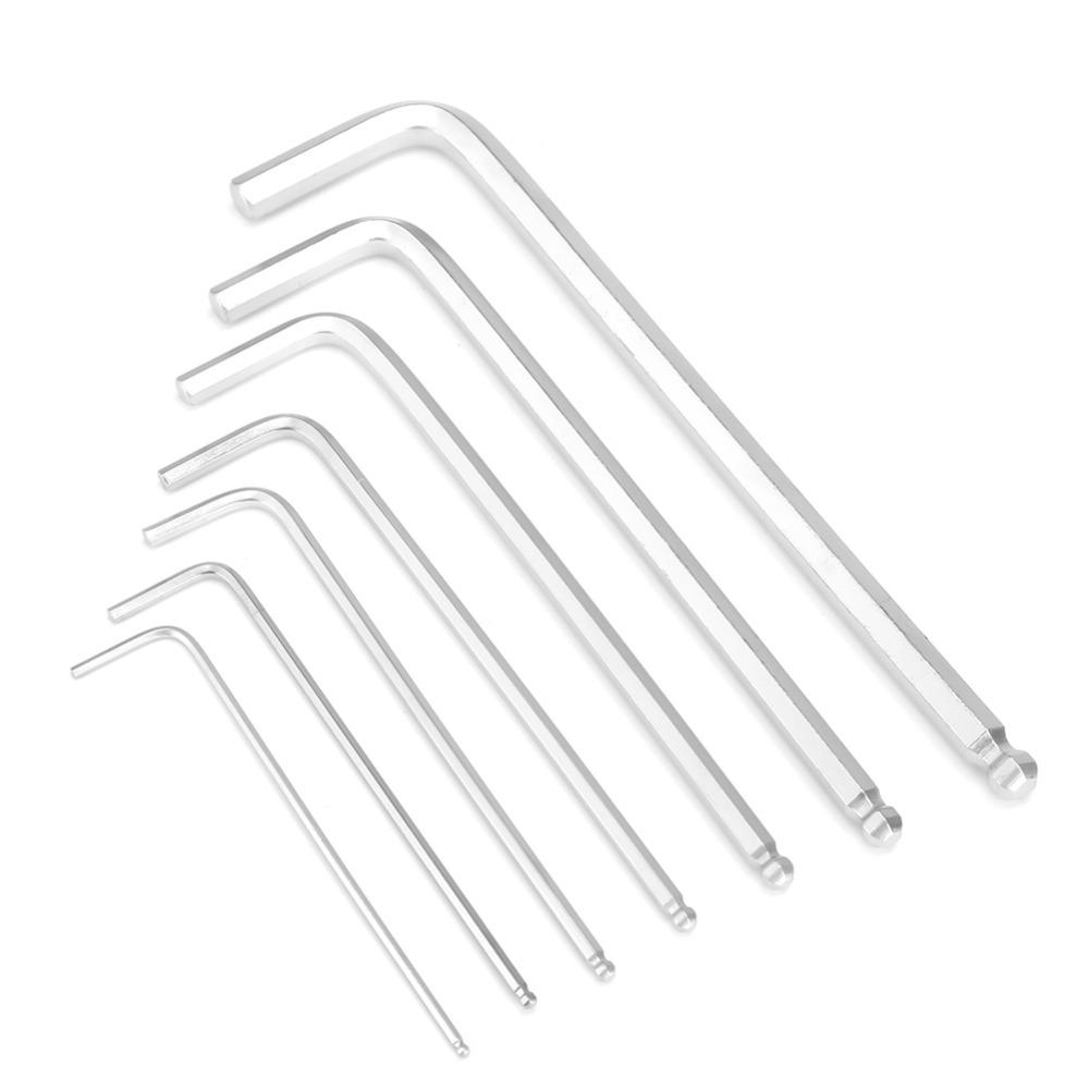 7pcs Hand Tool Ball End Hex Key Extended Length L-Wrench Set  For Professional Repairing