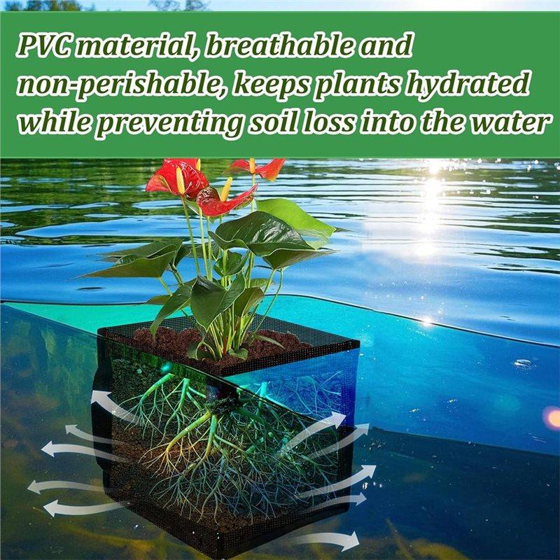 AB34-4PCS Mesh Aquaticpond Plant Baskets, Large Pond Planting Bag Reusable Aquaticsplanter Pot Water Lily Growing Container