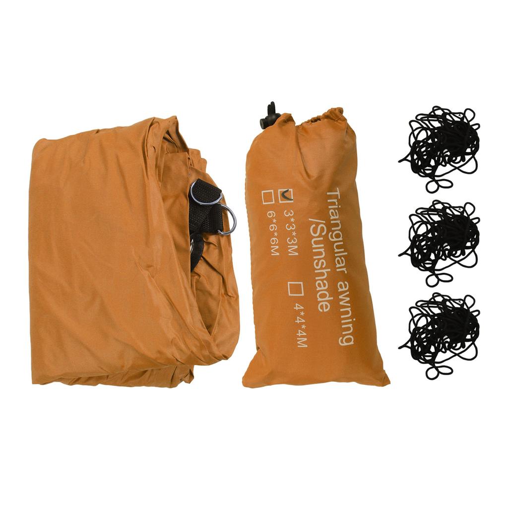 Triangle Sun Shade Sail Canopy Outdoor Pool Shade Cloth Suncreen Awning Shade with Silver Coated Orange