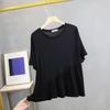 T-shirt Women Solid Color Summer Casual Large Size Loose Round Neck Pullover Short-sleeved Tops