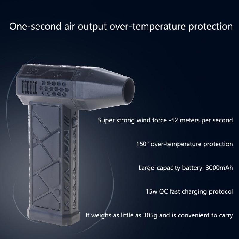 Lightweight 130000RPM Turbos Fan Blower 305g Wireless Design Suitable For Vehicle Detailing Fast Drying Debris Removal