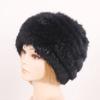 Hot Sale Women Knitted Real Rabbit Fur Hats Ladies Winter Warm Fluffy Genuine Rabbit Fur Caps Outdoor Good Elastic Fur Cap